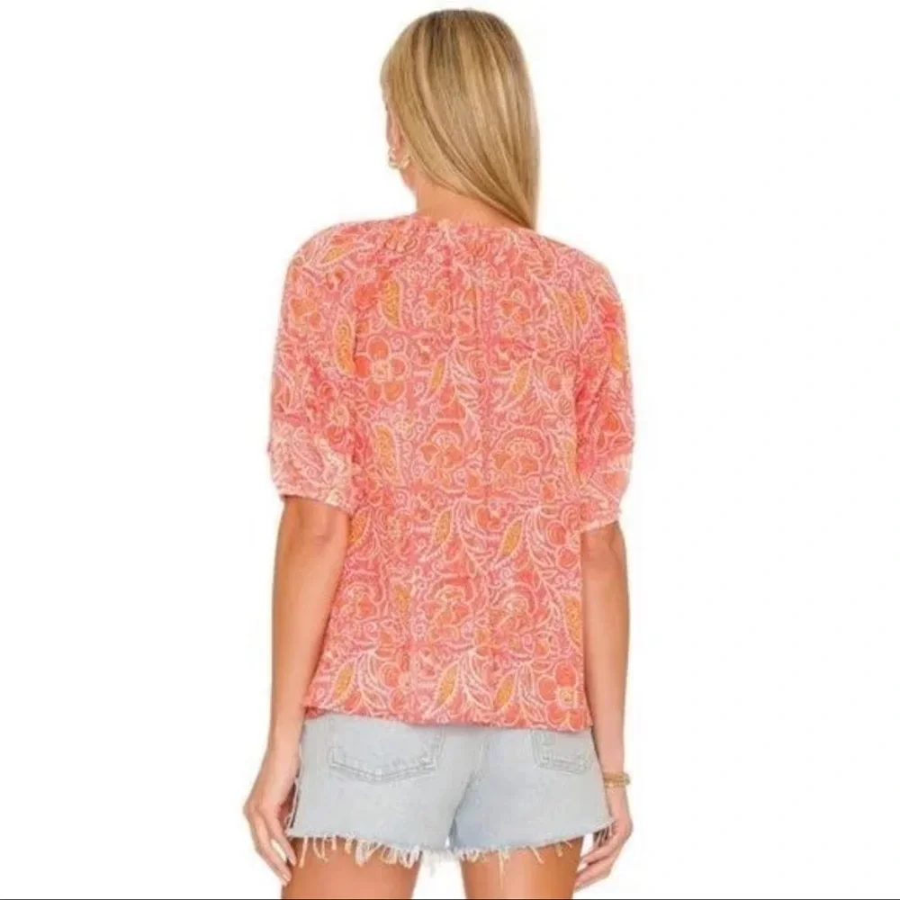 Cleobella Layla Organic Cotton Blouse in Blossom Block Print Size Large - Picture 9 of 11